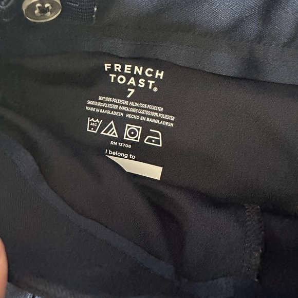 Navy pleated skirt with built-in shorts - Picture 3 of 3